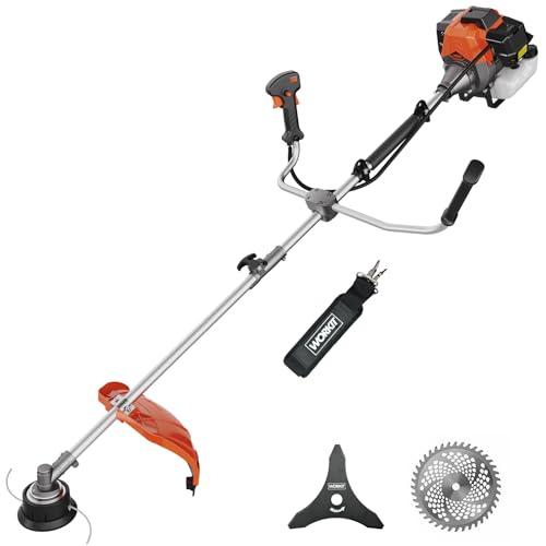 WORKIT 52CC Gas Weed Eater 3-in-1 String Trimmer/Edger/Brush Cutter, 18' Cutting Path, 0.095' Dual...