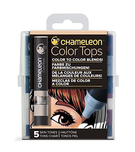 Chameleon Art Products, Skin Tones, Color Tops, Quick and Easy Blending - Set of 5