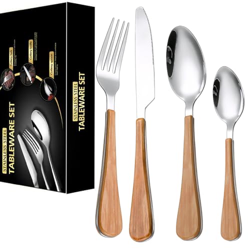 Spoons and forks set-Premium Stainless Steel Flatware Set with Re...
