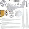 Pikasola Wind Turbine Generator Kit 400W 12V with 5 Blade, Wind Generator Kit with Charge Controller, Wind Power Generator for Marine, RV, Home, Windmill Generator Suit for Hybrid Solar Wind System
