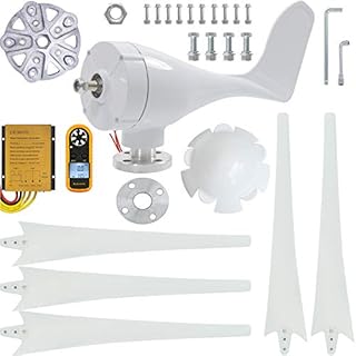 Pikasola Wind Turbine Generator Kit 400W 12V with 5 Blade, Wind Generator Kit with Charge Controller, Wind Power Generator for Marine, RV, Home, Windmill Generator Suit for Hybrid Solar Wind System