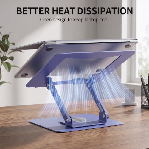 Image of SOUNDANCE 360 Rotating Laptop Stand, Adjustable Riser,10-17 inch, Purple