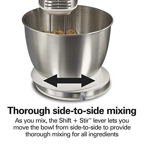Hamilton Beach Classic Stand And Hand Mixer, 4 Quarts, 6 Speeds With Quickburst, Bowl Rest, 290 Watts Peak Power, White (64655) #TOP4
