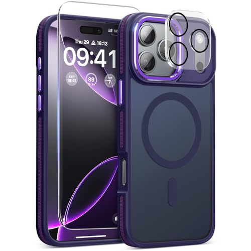 Coque iPhone Pro antichoc Violette contre les rayures d'écran et de l'appareil photo