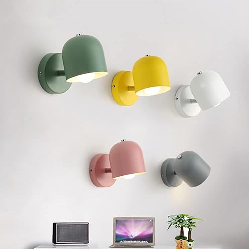 Miniatura 3 de LITFAD Lámpara de pared de cúpula moderna Simplicidad Macaron Metal aplique de pared Iluminación LED de pared para mesita de noche, sala de estar,
