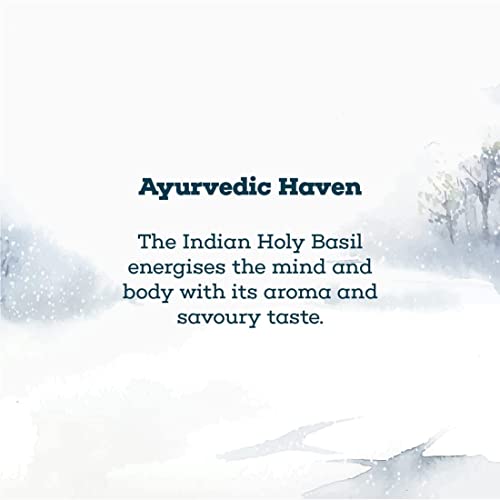 Image of Timeless Blends by The Hillcart Tales Indian Holy Basil Green Tea Bags 25+5 Pieces, Premium Tulsi Green Tea Leaves With Organic Detox Hint of Vegetal Notes, Stimulating & Calming Ingredients, 60 gms