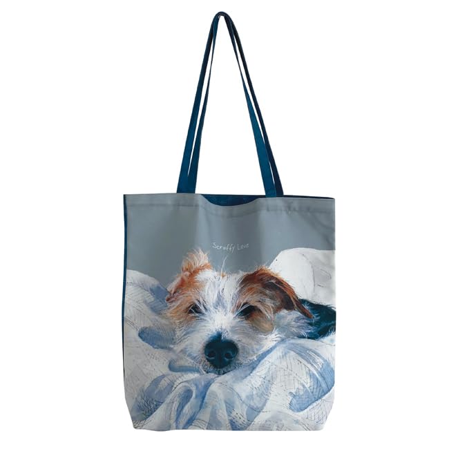 Little Dog Laughed Jack Russell Scruffy Love Packable Tote Bag Shopping Bags LDPB01, Multicolor, 42cm x 42cm x 10cm - Image 2