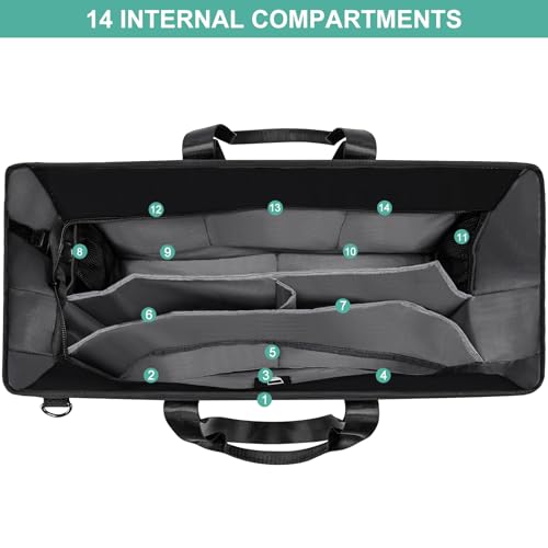 KEBEIXUAN Tote Bag for Women Work, Laptop Bag with Thick Bottom, Waterproof, 22 Pockets for Teacher, Nurse, Professionals3