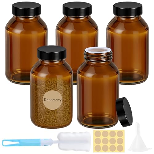 Bocaux en verre hermétique 500ml de rangement marron pour épices et herbes