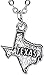LBBYLFFF Halskette Bundesstaat Texas Geografische Anhänger Halskette Antik Silber Farbkarte Charm Halskette s Personalisierte Schmuck Geschenk Halskette Halskette