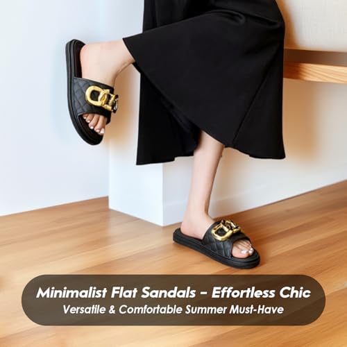 Chunky Chain Slide Slippers for Women Non-Slip Open Toe Indoor Outdoor Sandals for Home Casual Street Lounge Wear3