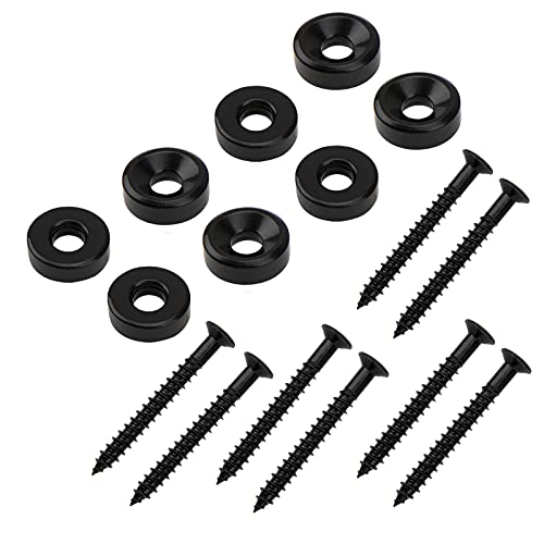 8Pcs Yootones Guitar Neck Joint Bushings Ferrules & Bolts Compatible With Electric Guitar Or Bass Guitar (Black) #TOP1