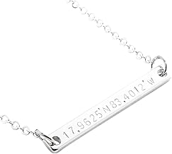 Petite Boutique Personalized Gift Coordinate GPS Necklace GPS Coordinate Personalized Gold Silver and Rose