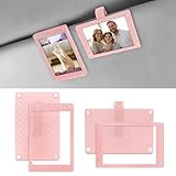 MR3XL 2 Pack Car Visor Picture Frame - 2.5x3.6 inch car Photo Holder Visor Clips- Magnetic Picture Holder- Stylish Car Accessories Fit for Most Vehicles (Pink)