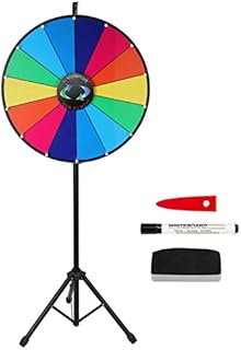 Voilamart 24" Prize Wheel 14 Slots Dry Erase Wheel of Fortune Spinning Wheel with Tripod Floor Stand for Spinning Game Party Pub Tradeshow