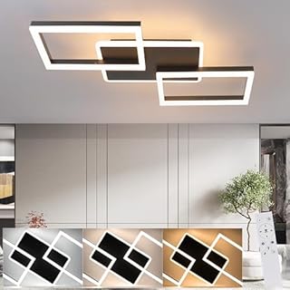 ZMH Lampa sufitowa LED Light Living Room - czarny ściemniania Living Room Lamp nowoczesny design z pilotem zdalnego sterowania metalowe oświetlenie sufitowe dla jadalni kuchnia pokój młodzieżowy sypialnia