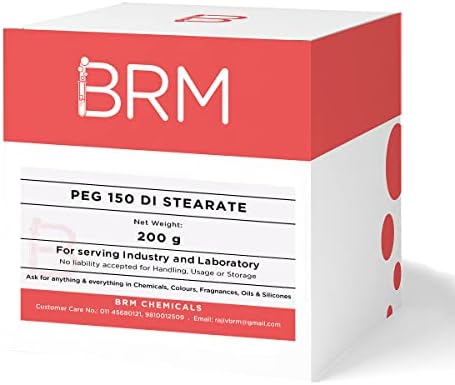 BRM Chemicals Peg 150 DiStearate - 200 G For Soap Making, Shampoo, Cosmetics, Moisturizer, Lotion Making, Domestic Use & Diy Personal Care For Face, Hair, Skin & Body (Pack Of 1)