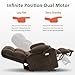 MCombo Dual Motor Power Lift Recliner Chair with Massage and Heat for Elderly People, Infinite Position, USB Ports, Cup Holders, Fabric 7890 (Medium, Mocha)