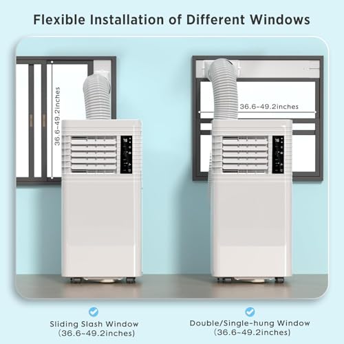 COWSAR 8000 BTU Portable Air Conditioners, Portable AC Cool up to 450 Sq.Ft, 4 Modes Room Air Conditioner with Remote/LED Display/24Hrs Timer/360° Wheels/Installation Kits, Ideal for Home/Office by COWSAR - Image 7