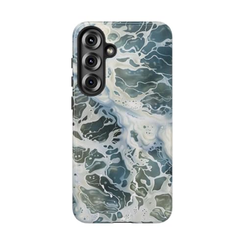 Coque Samsung S25 Plus motif surface d'eau rigide brillante bleue antichoc