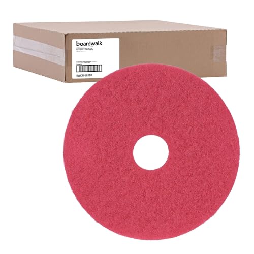 Boardwalk Buffing Floor Pads, 16" Diameter, Red, 5/Carton by Boardwalk - Image 5