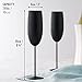 Oak & Steel – 2 Schwarze Matte Champagnerflöten, 280 ml, Edelstahl, schwarz, matt, Sektgläser Proseccogläser mit Geschenkbox