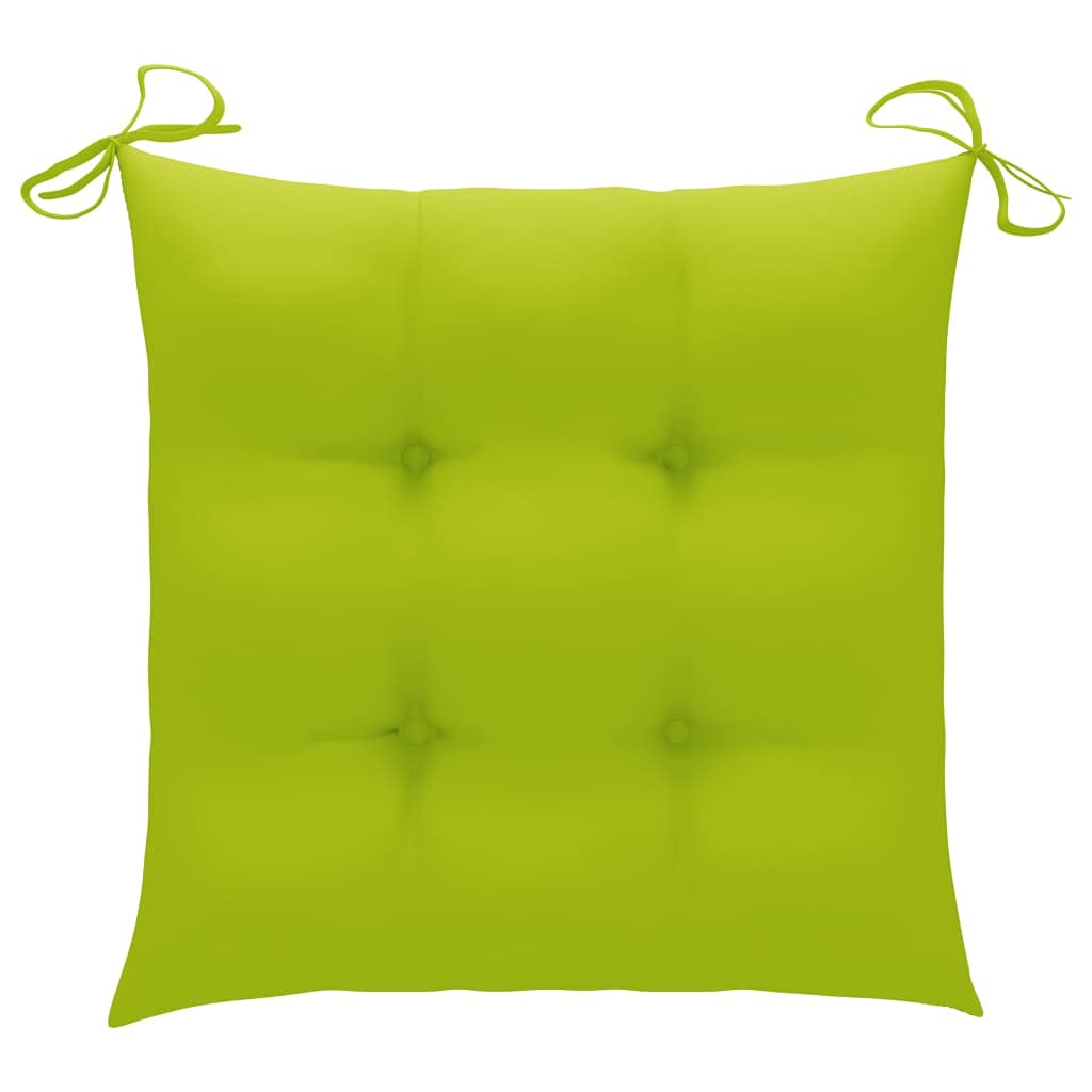 Sedie da Pranzo da Esterni con Cuscini 3 pz Massello di Acacia Verde Brillante, Set Sedie da Giardino in Legno Impermeabile con Cuscino Extra, 56x62x92 cm, Portata 110 kg, per Terrazza Patio Giardino
