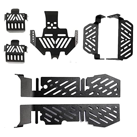 DJCRAWLER 7pcs 1/10 RC Chassis Armor Set for TRX-4 Sport Car, Stainless Steel Skid Plate for TRAXXAS TRX4 Sport Body (Powder Spray), Link Shock Axle Protector for Bronco K5 Blazer Defender Cover