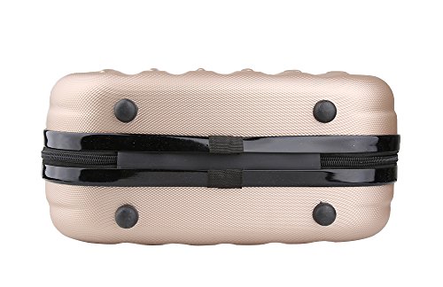 Genda 2Archer Kleine Kosmetikkoffer Hard Shell Handgepäck Reise Schönheittasche (Champagner) – Bild 7