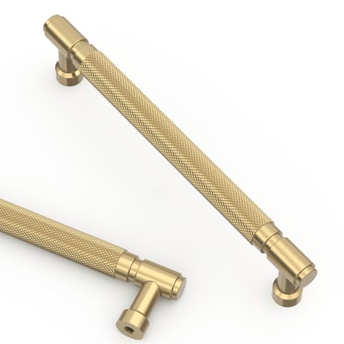 Asidrama 10 Pack 6.3 Inch(160mm) Champagne Bronze Cabinet Pulls Knurled Kitchen Cabinet Handles, Cabinet Pulls Kitchen Cabinet Hardware for Cupboard Drawer Pulls by Asidrama - Used condition - US$39.07
