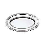  Plat, Ovale, Cm. 46X30 Contour-Inox Argente
