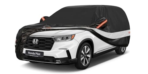 Image of 10 Layers SUV Car Cover Custom Fit for Honda Pilot (2008-2026) Waterproof All Weather for Automobiles, Outdoor Full Cover Sun UV Rain Protection with Cotton.Black