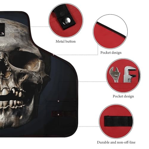 Delantal de trabajo ajustable con diseño Death Skull miniatura 3