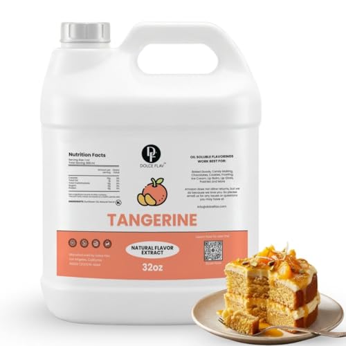 Dolce Flav Tangerine Flavoring Oil for Chocolate, Restaurant Size, 32 Fl Oz