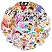 50pcs Stray Kids Stickres for Kids Teens Korean Singer for Water Bottles Laptop Luggage Waterproof Vinyl Decals Reward Stickers (Black)