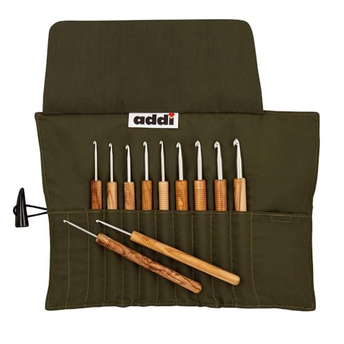 Addi Crochet Hook Set Olive Wood 2.00-6.00mm