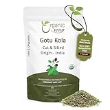 Organic Way Dried Gotu Kola Cut & Sifted (Centella asiatica) - Kosher & USDA Certified | Vegan, Non-GMO & Gluten Free | Tested for Heavy Metal and Purity | Resealable Bag | 100% Raw from India (2 Oz.)