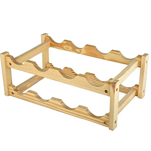Soporte clásico para 8 botellas de vino de madera miniatura 1