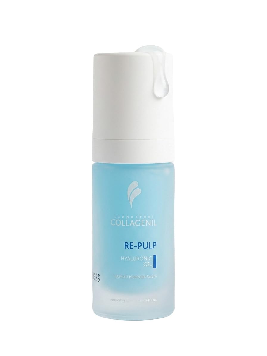 Collagenil Re-Pulp Hyaluronic Gel, Siero Booster Viso, Collo e Décolleté, con Acido Ialuronico, Effetto Rimpolpante, Volumizzante, Leviga Rughe Sottili, Made in Italy, 30 ml