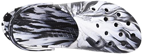 Image of crocs Unisex Adult Classic Marbled Clog White /Black (206867-103)