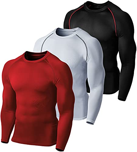 dfen Men's New 3Pack Sports Compression T Shirt Under Gear Jerseys Tights Fits Cold Football BRWHRR_L dfen Men's New 3Pack Sports Compression T Shirt Under Gear Jerseys Tights Fits Cold Football BRWHRR_L