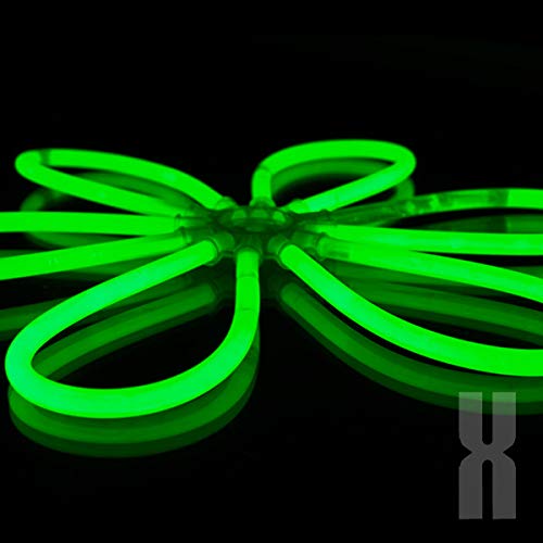 KNIXS 200x Arm-Knicklichter Grün – Inklusive 200 3D-Verbinder, Party-Set Für Festivals, Geburtstage Und Deko