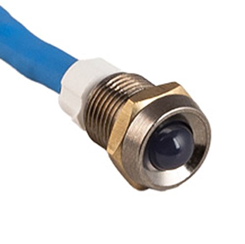 K4 Blue 12V LED Indicator Light W/Chrome Bezel .328