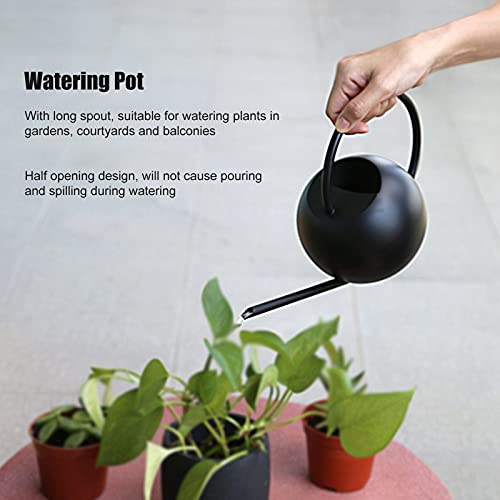 Mumusuki Small Watering Can Bonsai Stainless Steel Plant Water Can for Indoor Office Plants and Garden Long Spout Black - Image 4