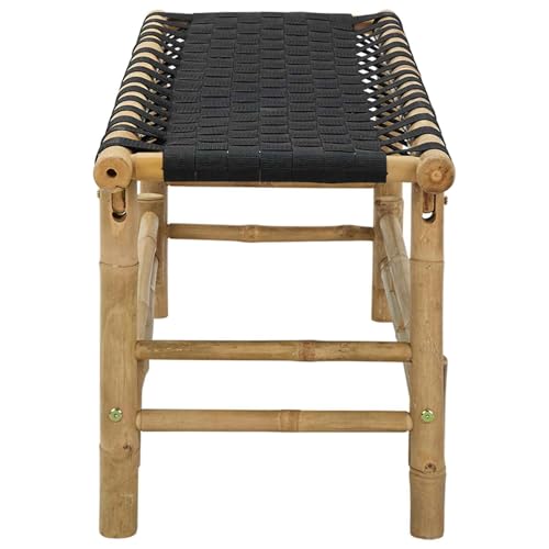 Banco de jardín de bambú natural rectangular de 110 cm resistente a la intemperie 5