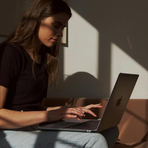 Image of EooCoo Case Compatible with MacBook Air 13 inch M5 2026-2022 M4 M3 M2 A3449 A3240 A3113 A2681, Matte Hard Shell Scratch Resistant Protective Cover for Mac Air 13.6 inch, Original Black