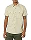 Amazon Essentials Herren Utility-Hemd mit kurzen Ärmeln, Zwei Taschen und schmaler Passform (Früher Goodthreads), Helles Khakibraun, XL