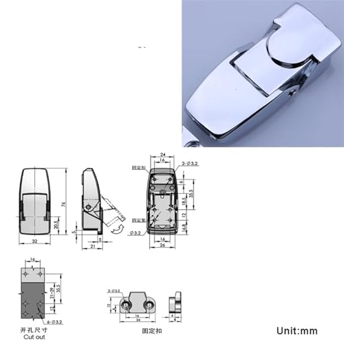 Serrure d'armoire à loquet stylisée pour tiroir de meubles et dressing