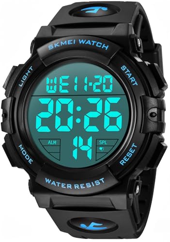 MJSCPHBJK Watches for Men, Digital Sports Watch for Mens Waterproof LED Screen Large Face Military Tactical Watch