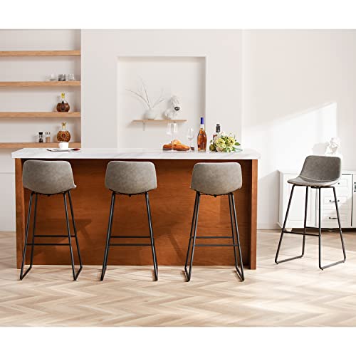 Image of Bar Height Bar Stools Set of 4 with Ergonomic Back & Durable Stable Legs